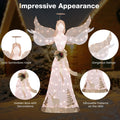 Tangkula 5 FT Lighted Christmas Angel, Outdoor Pre - lit 3D Glittered Angel with 100 Warm White Lights