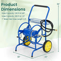Garden Hose Reel Cart Holds 230FT of 5/8" Hose, Heavy - Duty Hose Cart with 2 Wheels & Storage Basket, Portable Water Hose Organizer for Yard