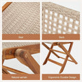 AECOJOY 5 Piece Outdoor Patio Dining Set, Acacia Wood Outdoor Table and Chairs with Wheels