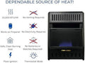 ML100TBAHR Ventless Propane Gas Blue Flame Space Heater with Thermostat Control