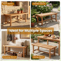 Tangkula 41.5" Patio Backless Bench with Slatted Seat