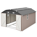 AECOJOY 10x12 FT Large Metal Outdoor Storage Shed with Floor Frame, Heavy-Duty Storage Building with Diamond Roof