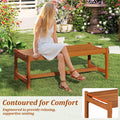 Tangkula Outdoor Wood Bench Backless Set of 1/2 Solid Hardwood Patio Dining Bench(1/2)