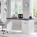 60 - Inch Contemporary Executive Desk - Wooden Home Office & Fluted Computer Desk