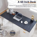 60 - Inch Contemporary Executive Desk - Wooden Home Office & Fluted Computer Desk
