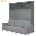 Queen Murphy Bed with Sofa - 2 - in - 1 Design, Storage Solutions & Dual - Piston Mechanism