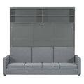Queen Murphy Bed with Sofa - 2 - in - 1 Design, Storage Solutions & Dual - Piston Mechanism