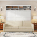 Queen Murphy Bed with Sofa - 2 - in - 1 Design, Storage Solutions & Dual - Piston Mechanism