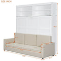 Queen Murphy Bed with Sofa - 2 - in - 1 Design, Storage Solutions & Dual - Piston Mechanism