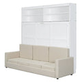 Queen Murphy Bed with Sofa - 2 - in - 1 Design, Storage Solutions & Dual - Piston Mechanism