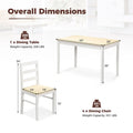 Costway 5-Piece Solid Wood Dining Set for Kitchen