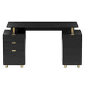 Contemporary Executive Floating Desk with 3 Drawers and Stylish Work Surface
