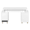Contemporary Executive Floating Desk with 3 Drawers and Stylish Work Surface