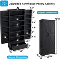 72 - Inch Tall Farmhouse Kitchen Pantry Cabinet - Stylish Storage Cupboard