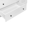 Freestanding 4 - Door Wardrobe Armoire with 2 Drawers and Hanging Rods for Clothes Storage