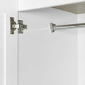 Freestanding 4 - Door Wardrobe Armoire with 2 Drawers and Hanging Rods for Clothes Storage