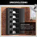 SOLAURA 71" Metal Garage Storage Cabinet with Locking Doors and Adjustable Shelves for Home, Office(Black)