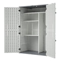 AECOJOY 61.6 Cu.ft Outdoor Resin Storage Shed with Easy Lift Hinges & Adjustable Divider