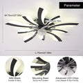 Garwarm Dimmable Ceiling Fan with Light and Remote Control, 27" Small Flush Mounted Ceiling Fan
