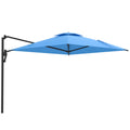 AECOJOY 10ft Cantilever Patio Umbrella, Large Rectangle Umbrella 180° Rotation Offset, Blue