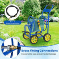Heavy Duty Metal Garden Hose Reel Cart Holds 300FT of 5/8" Hose with 4 Wheels & Storage Basket, Portable Water Hose Organizer for Yard Lawn