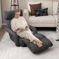 6 - Position Adjustable Floor Sofa Bed, Folding Lazy Sofa Chaise Lounger Recliner with Armrests & Footrests for Living Room, Bedroom & Gaming