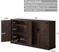 71" Tall Farmhouse Kitchen Pantry Cabinet, 5 Layers Storage Cabinet with Adjustable Shelves, Farmhouse Pantry Cabinet with 4 Barn Doors