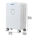 24 in Checked Luggage with Front Pocket, USB Charging Port, Built - in Lock Carry on Suitcase, Cup Holder and Phone Holder, Medium Hardside Suitcase