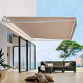 AECOJOY 13'×8' Manual Retractable Awning Sun Shade, Patio Awning Canopy