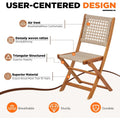 AECOJOY 5 Piece Outdoor Patio Dining Set, Acacia Wood Outdoor Table and Chairs with Wheels