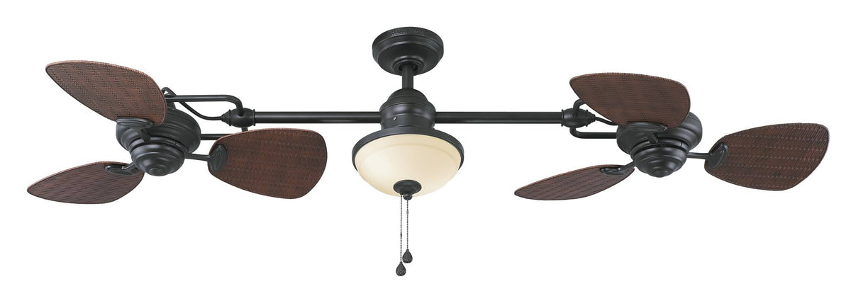 Harbor Breeze Twin Breeze II 74-in Oil-Rubbed Bronze Outdoor Downrod Ceiling Fan