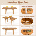 Tangkula 9 Pieces Patio Table and Chairs Set  with Acacia Wood Expandable Table and 8 PE Rattan Armchairs