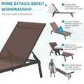 AECOJOY Patio Lounge Chairs, Outdoor Chaise Lounge with Wheels, Brown