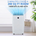 TROPOW 14000BTU Portable Air Conditioners Cool up to 750 Sq.ft, 4 in 1 Portable AC Unit with Remote Control/Dehumidifier/3 Speeds Fan/Sleep Mode