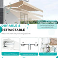 AECOJOY 8.2'×6.5' Manual Retractable Awning Sun Shade, Patio Awning Canopy