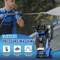 Electric Pressure Washer 5000PSI - Max 3.6GPM Power Washer Touch Screen Adjustable Pressure, 4 Nozzles and 500 ml Foam Cannon Power Washer Cleaning for Patio Blue