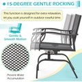 AECOJOY 3 Pieces Patio Dining Set, , Outdoor Furniture with 2 Rocking Patio Chairs and 1 Square Patio Metal Table