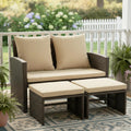 Tangkula 3 Pieces Patio PE Wicker Furniture Set with Cushions
