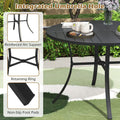 Tangkula 5 Pieces Patio Dining Set Outdoor Round Table and Stackable Chairs with Umbrella Hole