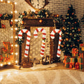 Tangkula 3 Pieces Christmas Lighted Outdoor Candy Canes, 31.5” Pre-Lit Xmas Yard Signs with 75 LED Lights