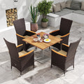 Tangkula Patio High Back Rattan Dining Chairs Set of 2/4