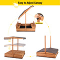 Morgete 47'' Outdoor Sandbox for Kids with Lid and Bench, Wooden Sand Play Toys Center