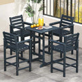 Adirondack Bar Chairs Set of 2/4, 29" HDPE Bar Height Outdoor Stools w/ Backrest & Footrest, All-Weather Backyard Patio High-Top Chairs