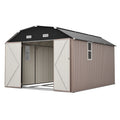 AECOJOY 10x12 FT Large Metal Outdoor Storage Shed with Floor Frame, Heavy-Duty Storage Building with Diamond Roof