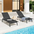 AECOJOY Patio Lounge Chairs for Outside, Outdoor Chaise Lounge with Wheels, Black, 4PCS