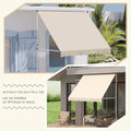 AECOJOY Manual Retractable Awning, 78" Non-Screw Outdoor Patio Awning, Beige