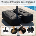 Tangkula 9 FT Solar Patio Umbrella with 32 LED Lights