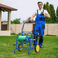 Garden Hose Reel Cart Holds 230FT of 5/8" Hose, Heavy - Duty Hose Cart with 2 Wheels & Storage Basket, Portable Water Hose Organizer for Yard