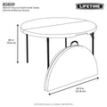 Lifetime 48 in Round Fold - in - Half Table, Indoor/Outdoor Essential, White Granite (280064)