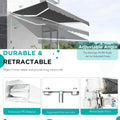 AECOJOY 14'x10' Manual Retractable Awning Sun Shade, Patio Awning Canopy